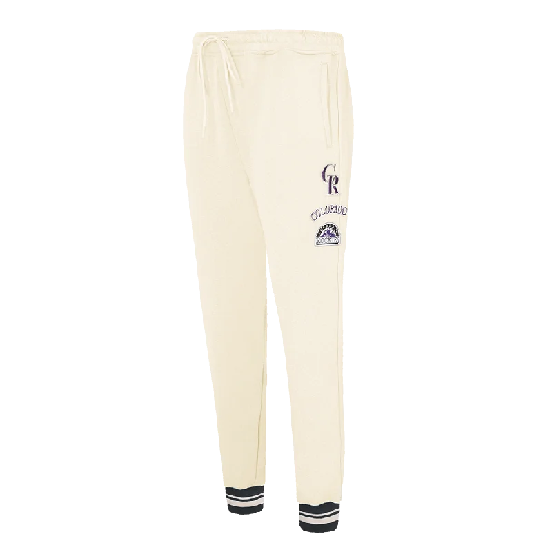 MLB COLORADO ROCKIES RETRO CLASSIC WOMEN'S RIB SWEATPANT (EGGSHELL/ BLACK)