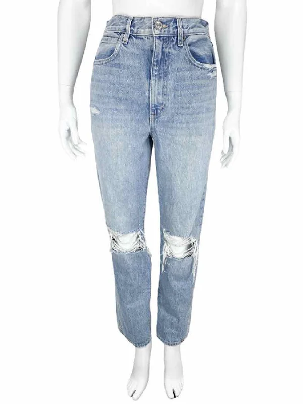 SLVRLAKE Women's Dakota Distressed Straight Jeans Long Time Coming Size 26 (2)