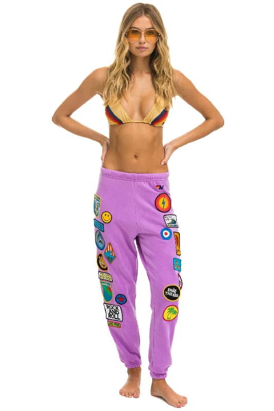 VINTAGE PATCH SWEATPANTS - NEON PURPLE