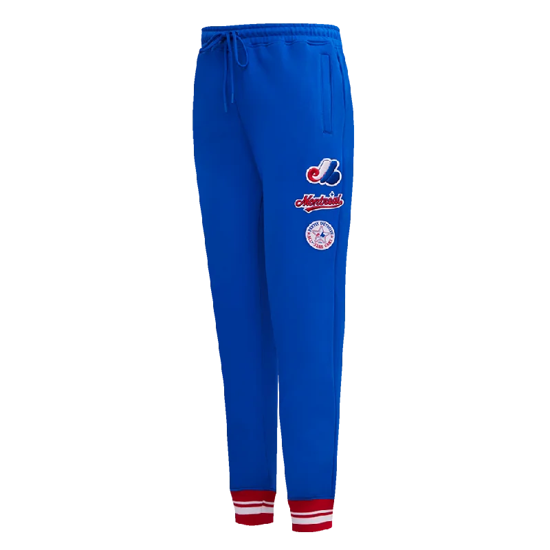 MLB MONTREAL EXPOS RETRO CLASSIC WOMEN'S RIB SWEATPANT (ROYAL BLUE/RED)