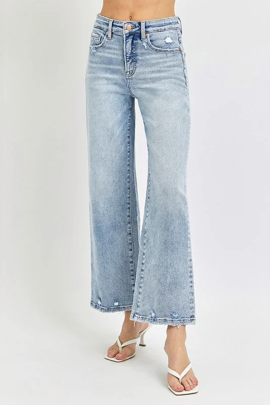 Courtney High Rise Crop Wide Leg Jeans Light Wash