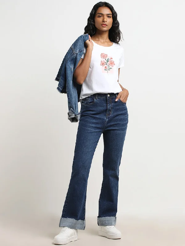 LOV Dark Blue Straight - Fit High - Rise Jeans