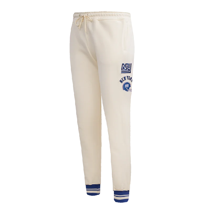 NFL NEW YORK GIANTS RETRO CLASSIC WOMEN'S RIB SWEATPANT (EGGSHELL/DODGER BLUE)