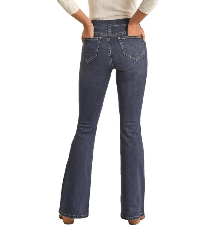 Rock & Roll Cowgirl Women's Button High Rise Flare Jeans BW6PD02241