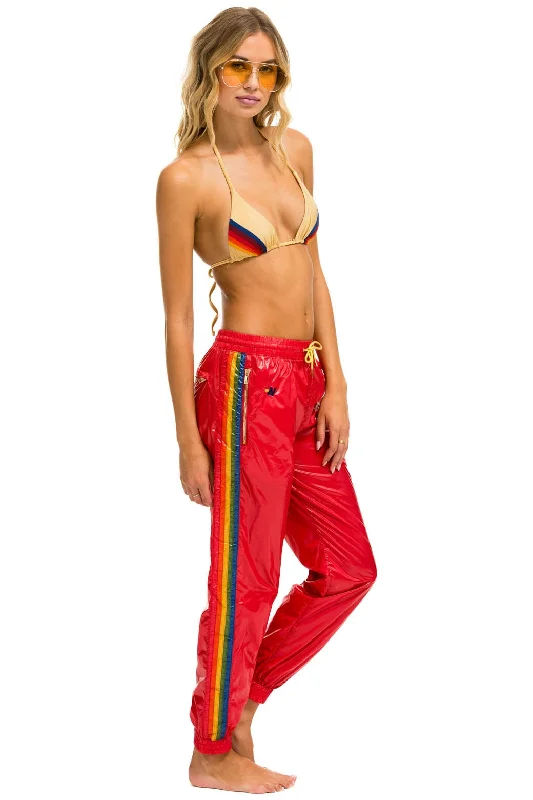 5 STRIPE WIND PANT - CHERRY GLOSSY