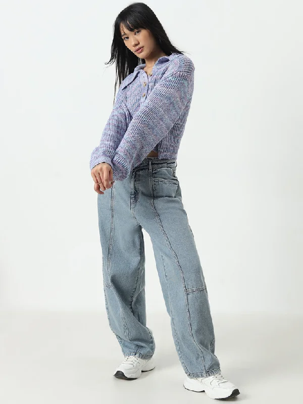 Nuon Light Blue Relaxed - Fit High - Rise Jeans