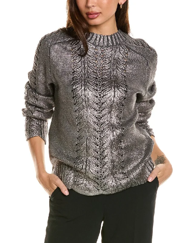 Alberta Ferretti Foiled Wool Sweater