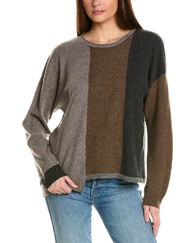 Collaboration Vertical Colorblocked Cashmere Sweater