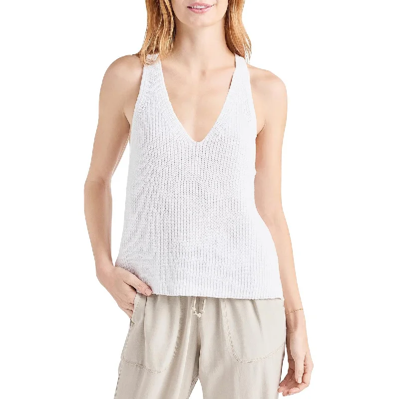 Deirdre Womens Knit V-Neck Tank Top Sweater