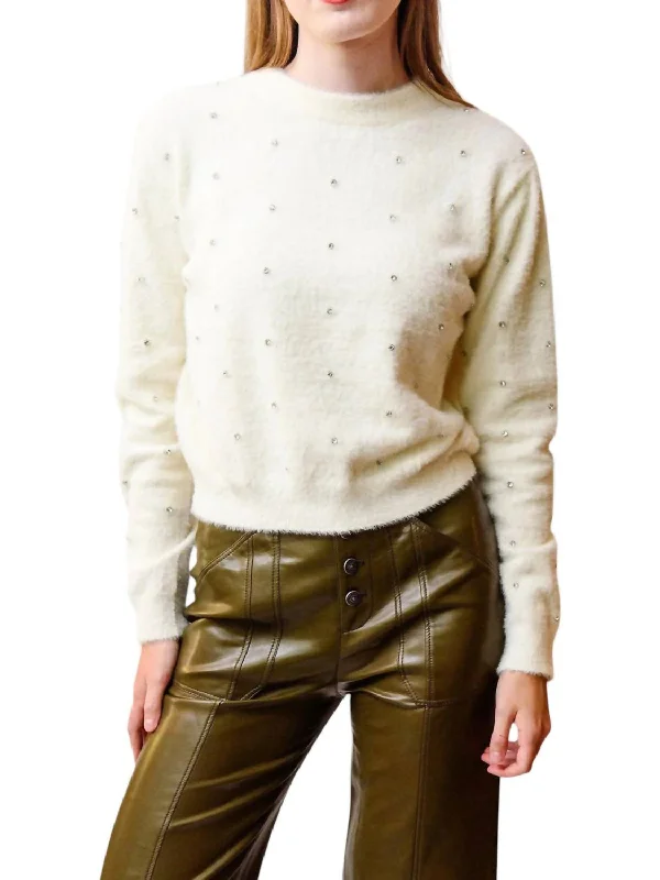 Embellished Sweater In Ivory