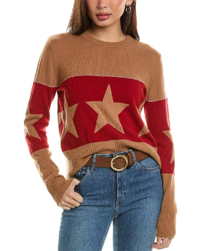 Hannah Rose Banded Star Wool & Cashmere-Blend Sweater