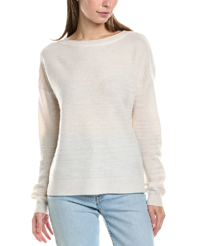 InCashmere Variegated Stripe Cashmere Sweater