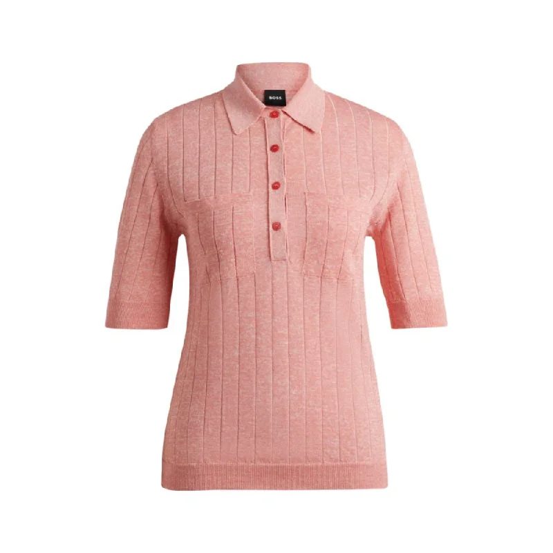 Knit polo in Linen-blend