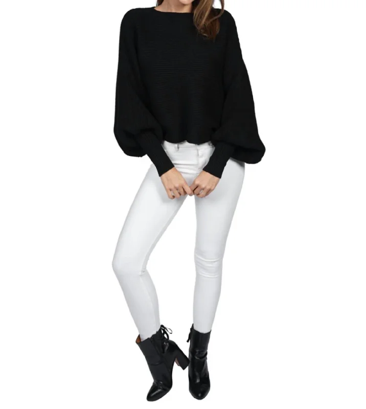 Luann Dolman Sleeve Sweater In Black