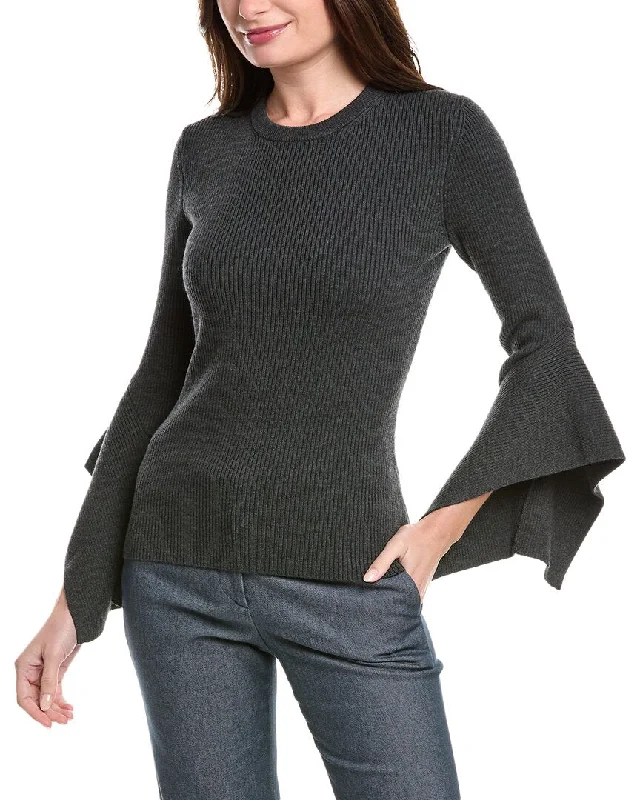 Michael Kors Collection Flare Sleeve Wool-Blend Sweater