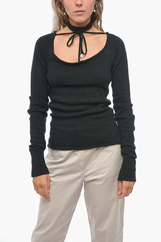 The Attico Deep-neckline HEATHER Sweater