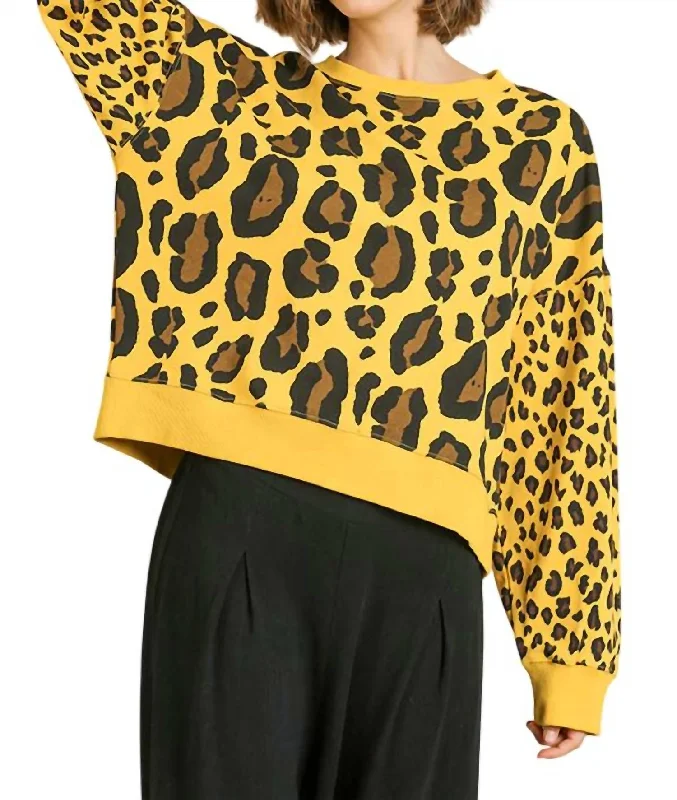 Wild Leopard Sweater In Yellow Mix