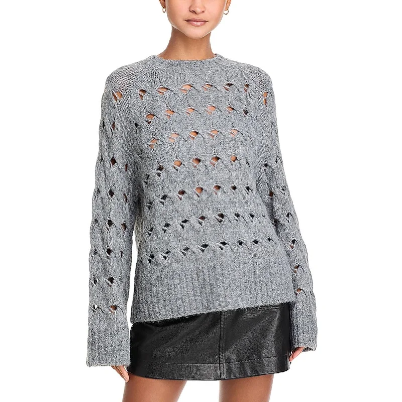 Womens Knit Oversized Crewneck Sweater