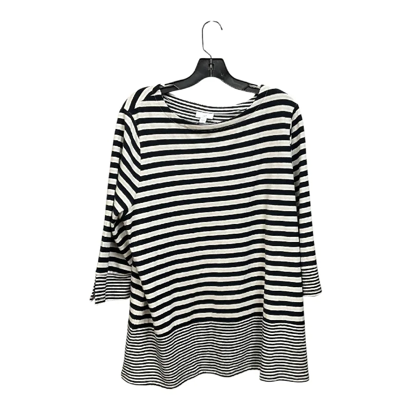 Top 3/4 Sleeve By J. Jill In Striped Pattern, Size: Xl