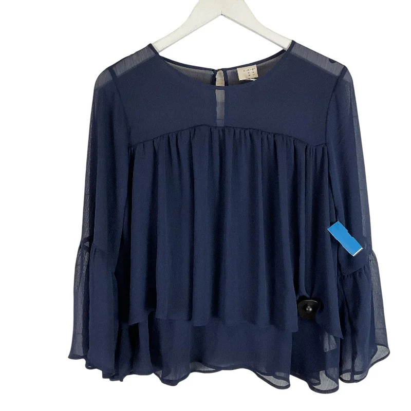 Top Long Sleeve By A New Day In Navy, Size: S