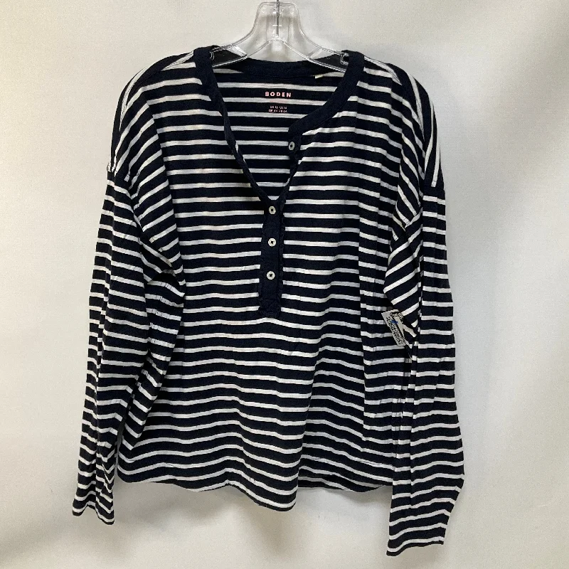 Top Long Sleeve By Boden In Striped Pattern, Size: L