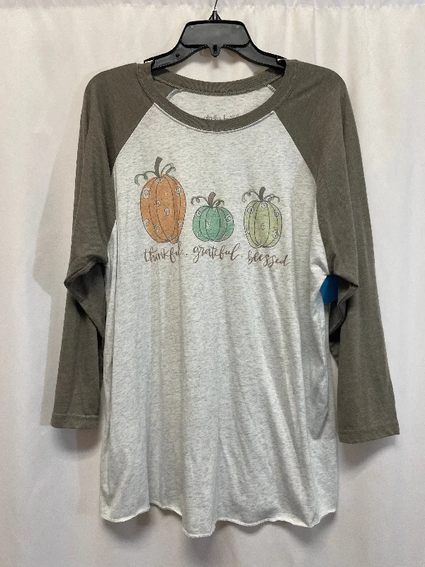 Top Long Sleeve By Clothes Mentor In Grey, Size: Xl