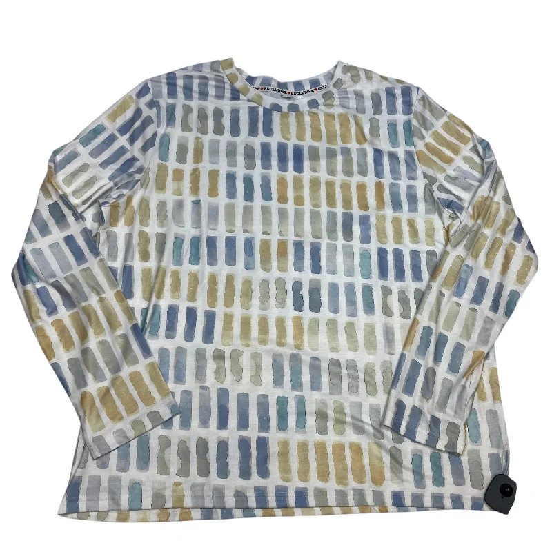 Top Long Sleeve By Exclusive In Blue, Size: Xxl