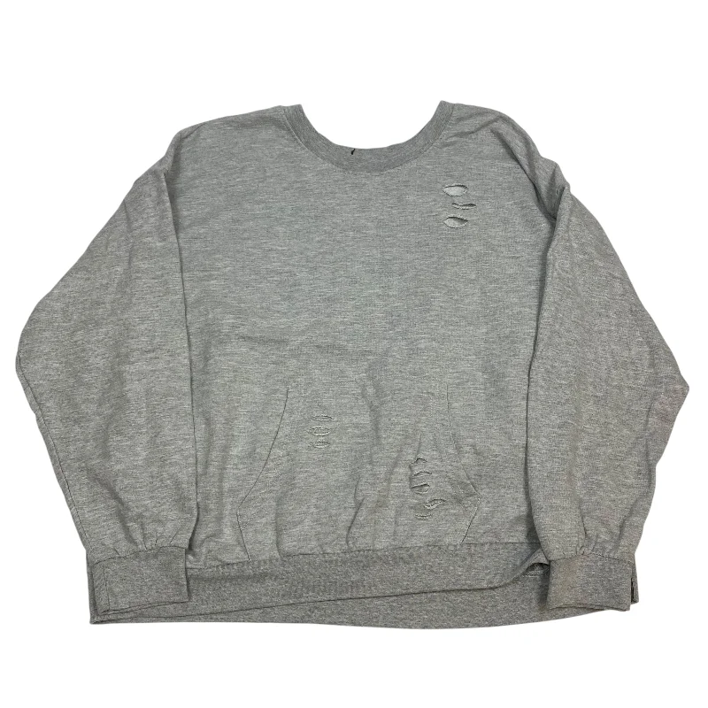 Top Long Sleeve By Jolie & Joy In Grey & Orange, Size: 2x