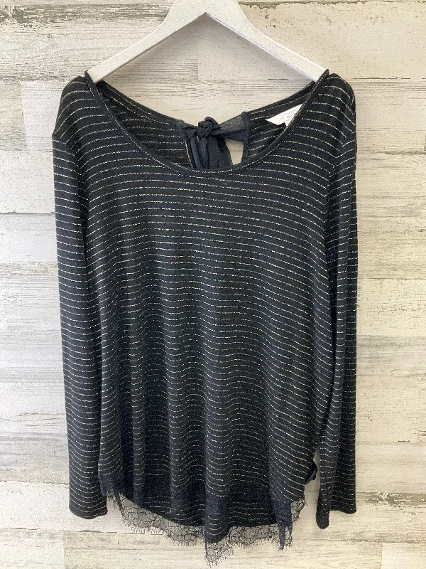 Top Long Sleeve By Lc Lauren Conrad In Black & Gold, Size: Xl