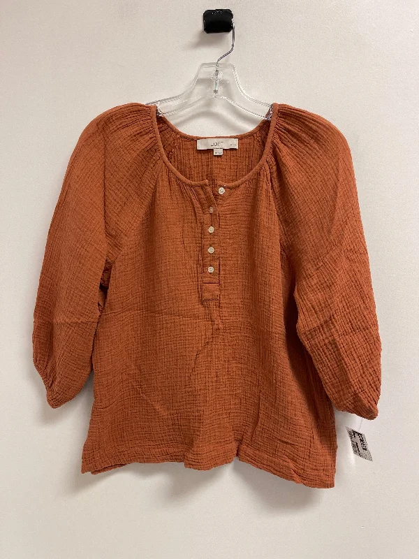 Top Long Sleeve By Loft In Orange, Size: Sp