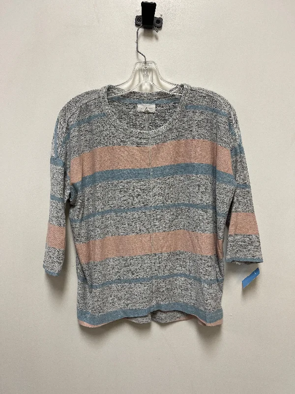 Top Long Sleeve By Lou And Grey In Grey & Pink, Size: Xs