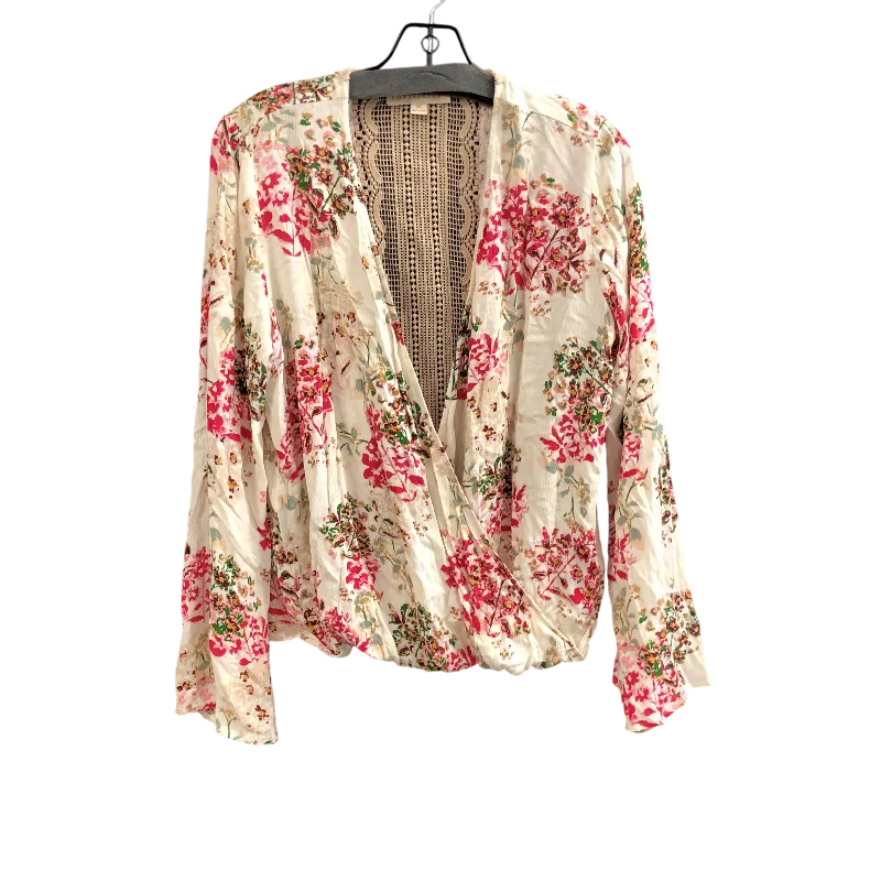 Top Long Sleeve By Love Stitch In Floral Print, Size: M