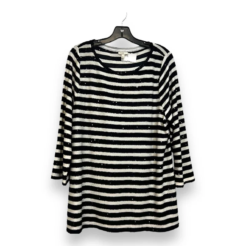 Top Long Sleeve By Talbots In Striped Pattern, Size: Xl