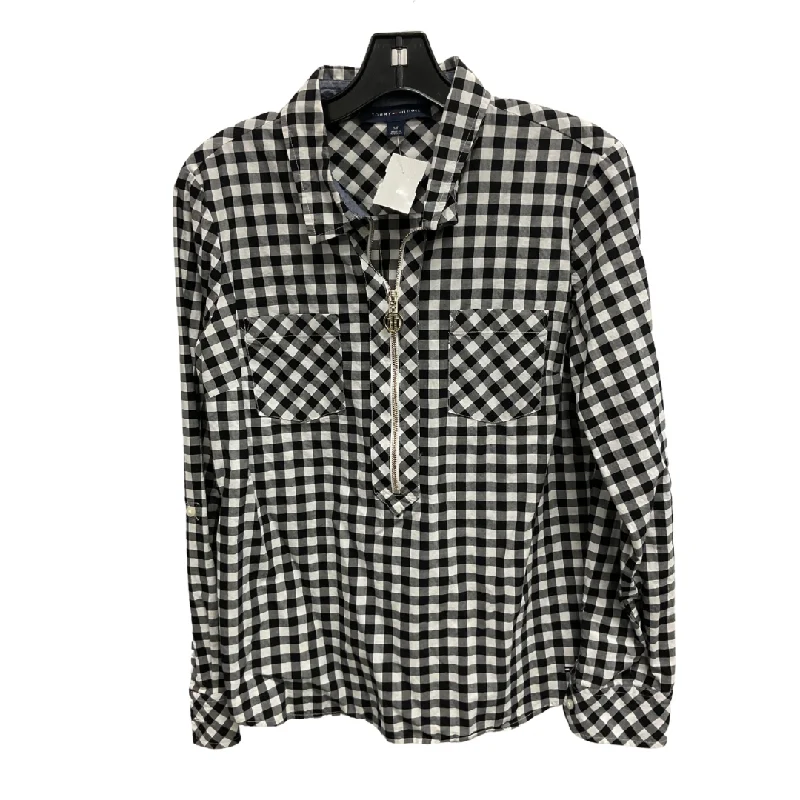 Top Long Sleeve By Tommy Hilfiger In Black & White, Size: Sp