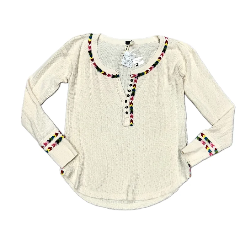 Top Long Sleeve By We The Free In Cream, Size: Xs