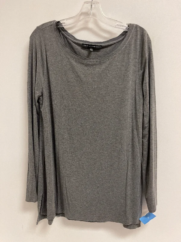 Top Long Sleeve By White House Black Market In Grey, Size: L