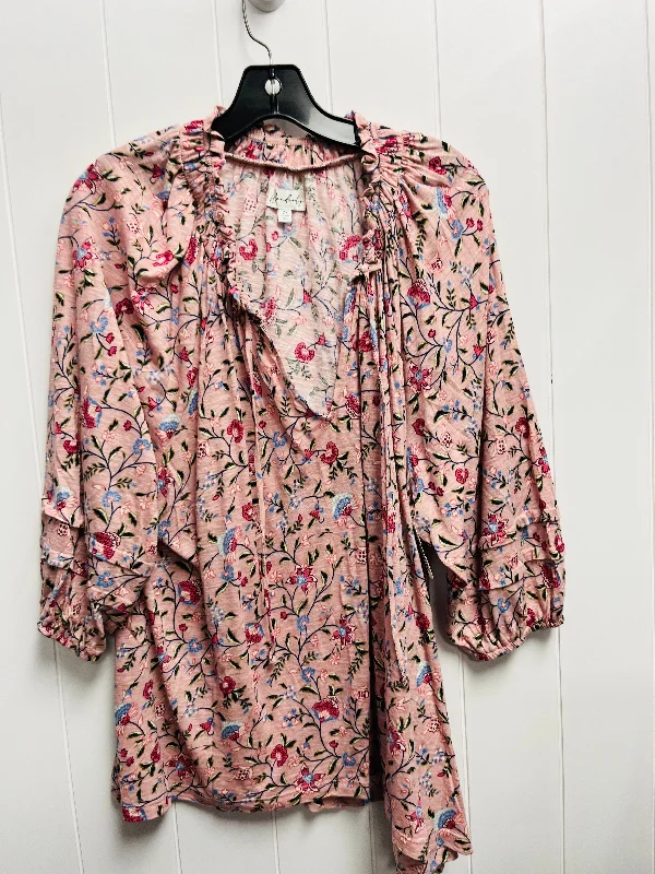 Top Long Sleeve By Wonderly In Pink, Size: 2x