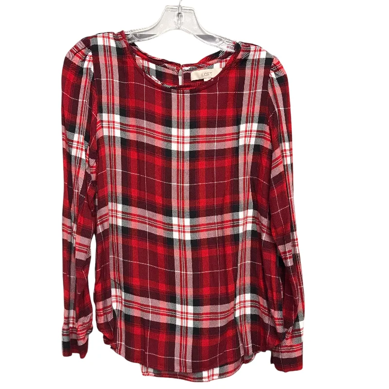 Top Ls By Loft In Plaid Pattern, Size:M