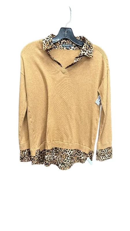 Top Long Sleeve By Adrianna Papell In Brown, Size: S