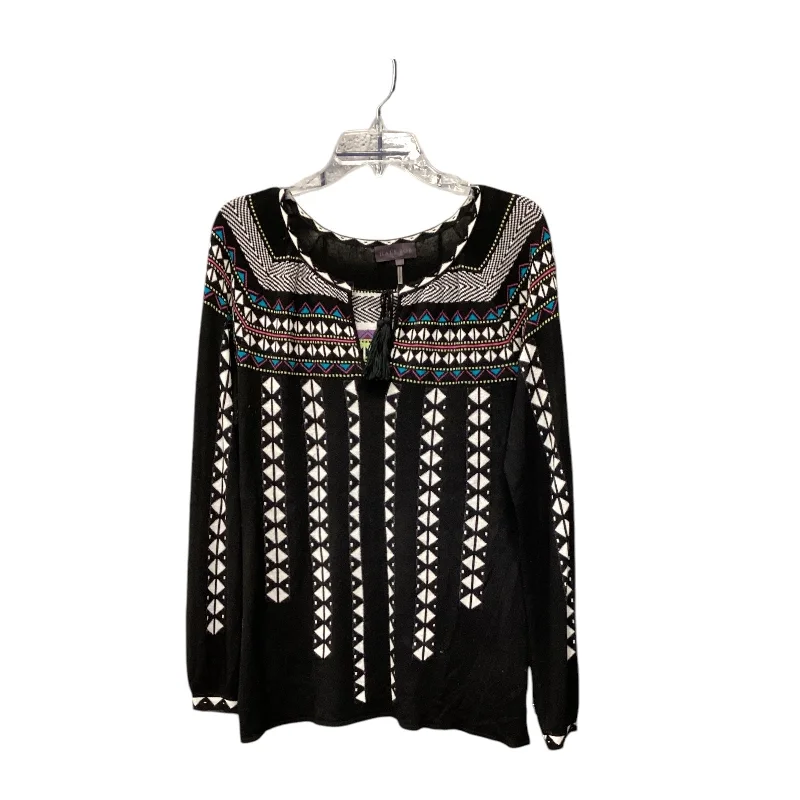 Top Long Sleeve By Hale Bob In Black & White, Size: M