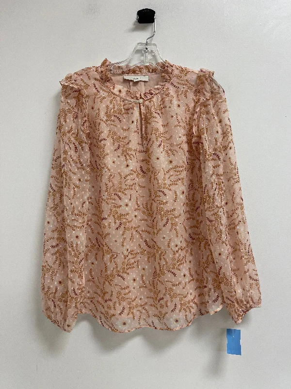 Top Long Sleeve By Loft In Pink, Size: S