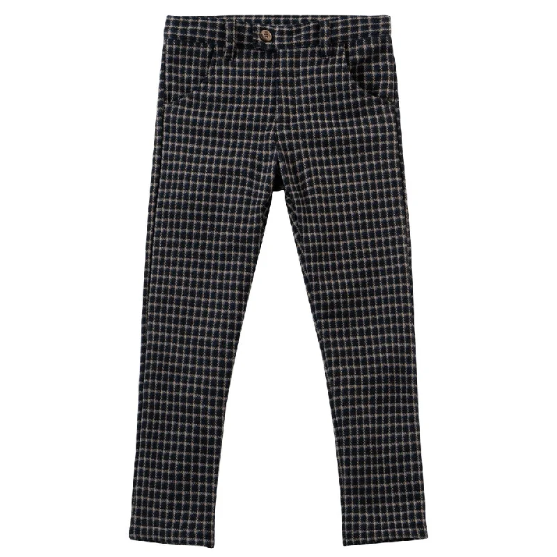 pants plaid wool - blue