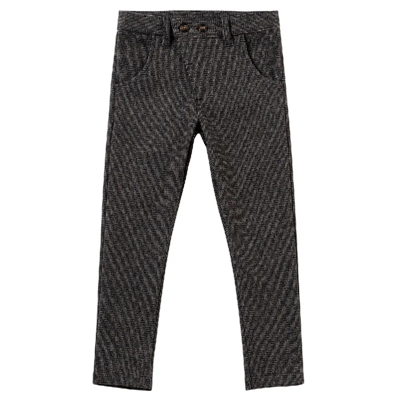 pants line print wool - black