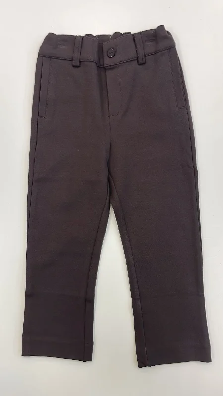 pants solid stretch - brown