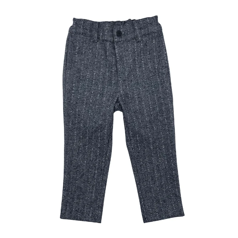 pants herringbone wool - navy