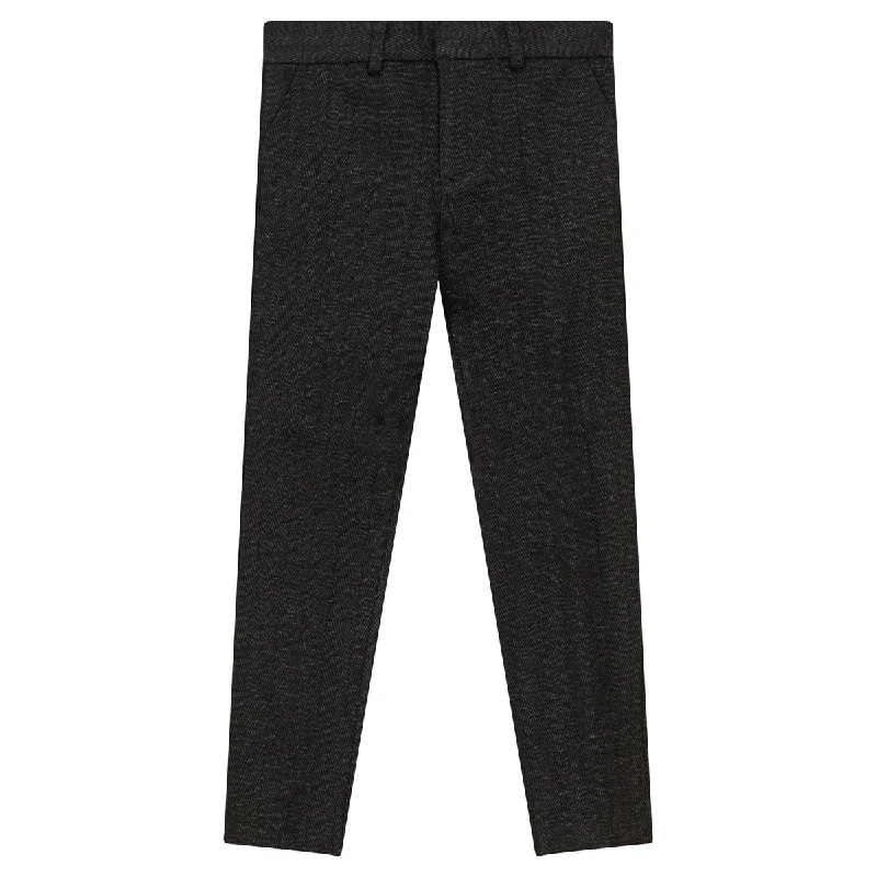 pants design stretch - charcoal herringbone