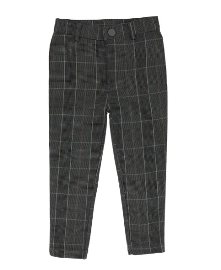 pants printed - grey plaid