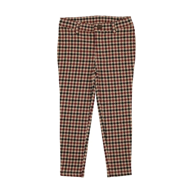 pants printed - tan plaid