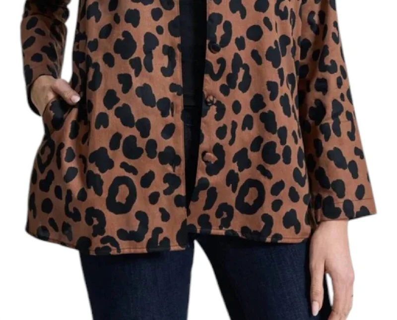 Carolina Jacket In Macchiato/black Cheetah