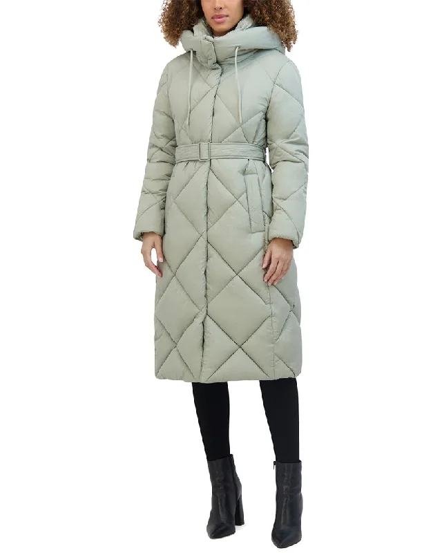 Kenneth Cole Powder Touch Matte Quilted Coat